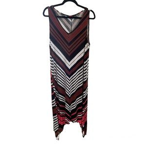 Apt 9 Maxi V-Neck Tank Striped Dress  - XL